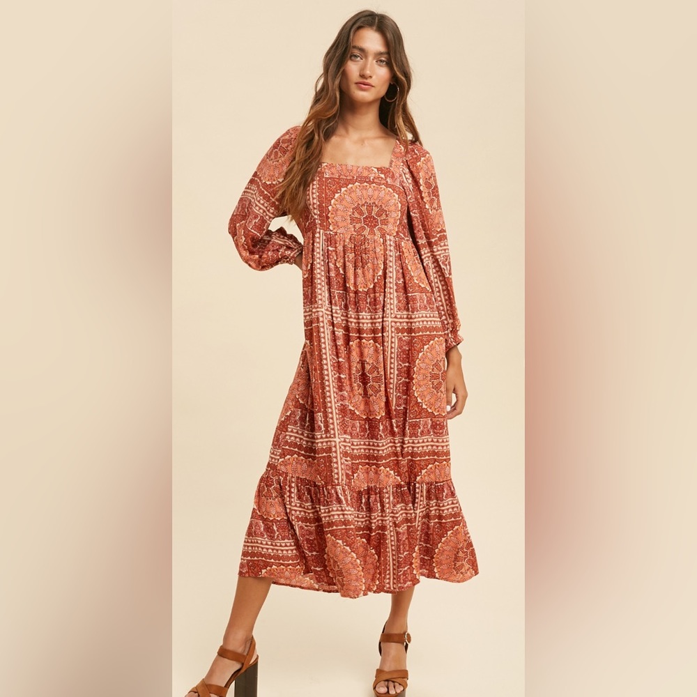 NWOT In Loom flowy boho midi dress